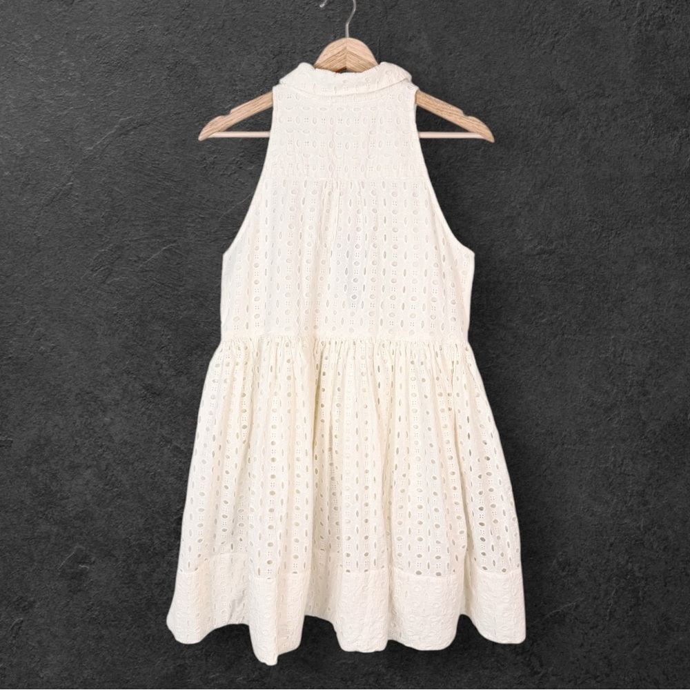 Anthropologie Maeve Halter Eyelet Mini Dress Medium NWT - Picture 7 of 10